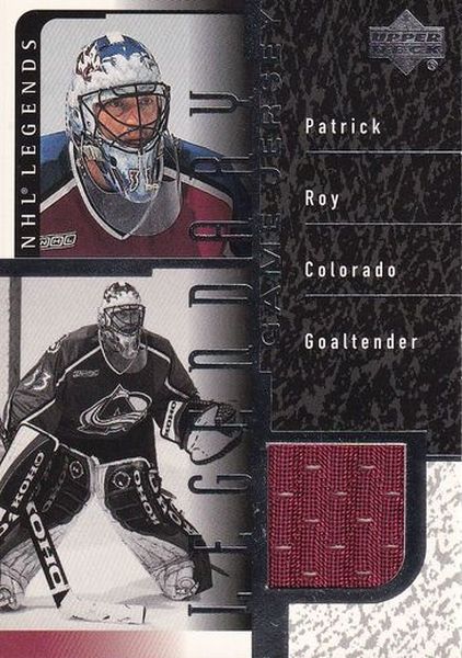 jersey karta PATRICK ROY 00-01 UD Legends Legendary Game Jersey číslo číslo J-PR